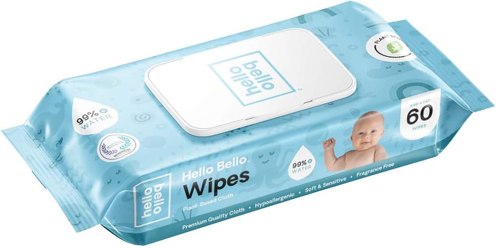 Hello Bello Baby Wipes I Plant Based Wipes for Sensitive Skin Made with 99% Water and Aloe for Ba... | Amazon (US)