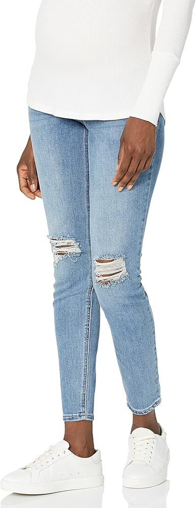 Motherhood Maternity Women's Indigo Blue Super Stretch Secret Fit Belly Skinny Denim Jean | Amazon (US)