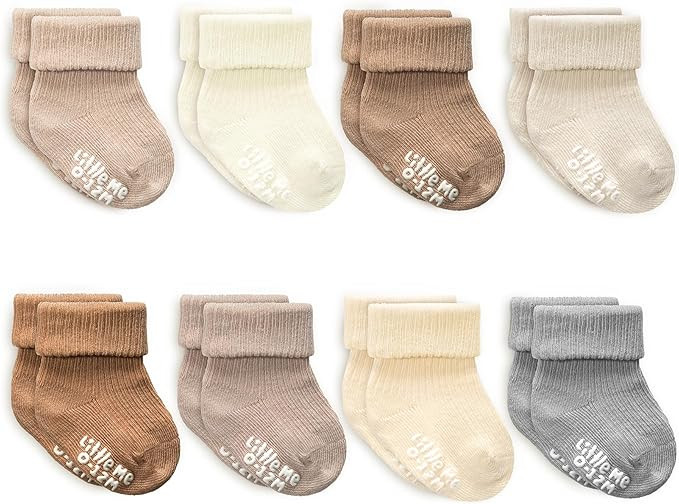 Little Me Baby Socks 16 Pairs | 61% Organic Cotton | Sizes 0-12M & 12-24M | Seamless Toe & Anti-S... | Amazon (US)