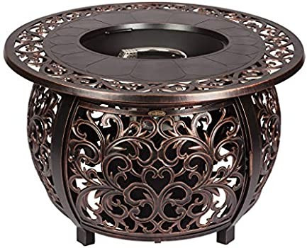 Fire Sense Toulon Cast Aluminum Oval Gas Fire Pit Antique Bronze 50000 BTU Output 20 Pound LPG | Amazon (US)