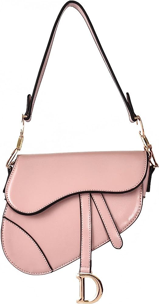 Saddle Bag Vintage Crossbody Bags for Women Satchel Handbags PU leather -Dior Dupe | Amazon (US)