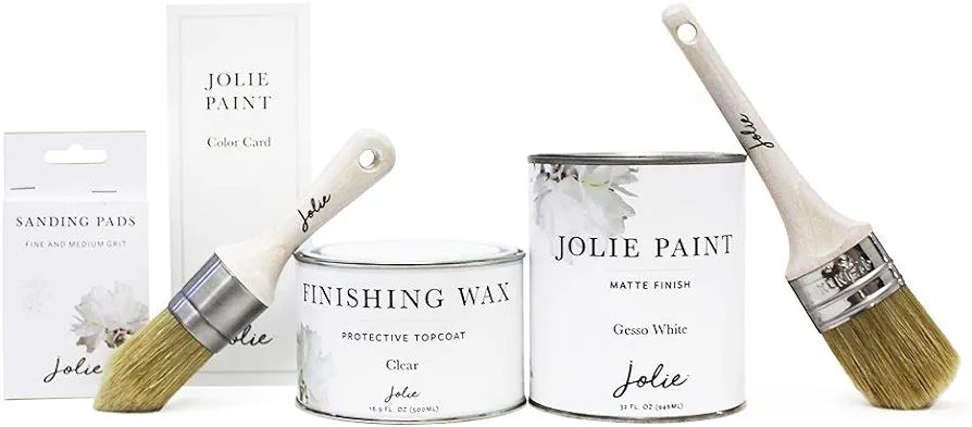 Jolie Essentials Kit - (Swedish Grey) - Gift Set Includes Paint Quart (32oz), 500ml Clear Finishi... | Amazon (US)