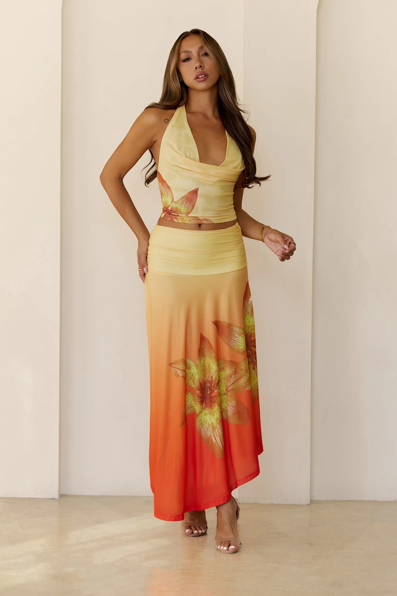 Starlit Petal Halter Top Yellow | Hello Molly (US)