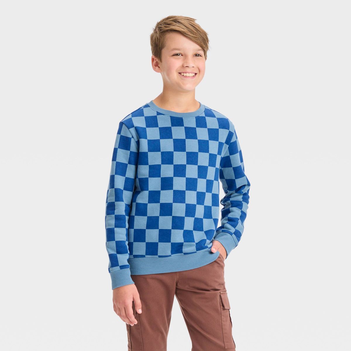 Boys' Crewneck Fleece Pullover Sweatshirt - Cat & Jack™ | Target