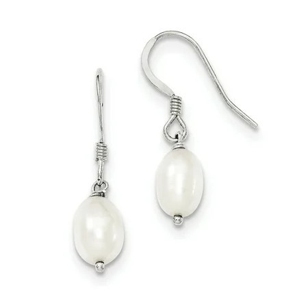 Sterling Silver White Cultured Freshwater Pearl Dangle Earrings | Walmart (US)