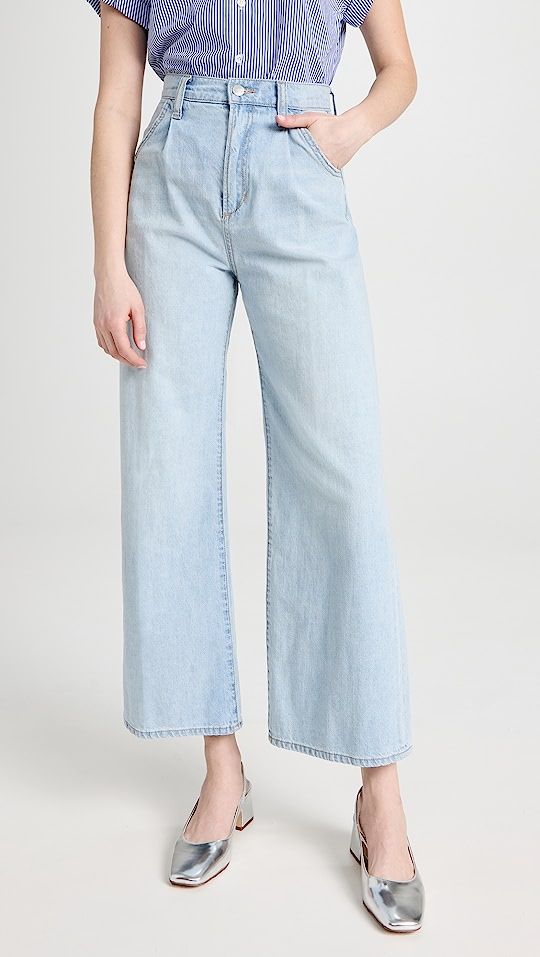 The Weightless Pleated Wide Leg Ankle Jeans | Shopbop