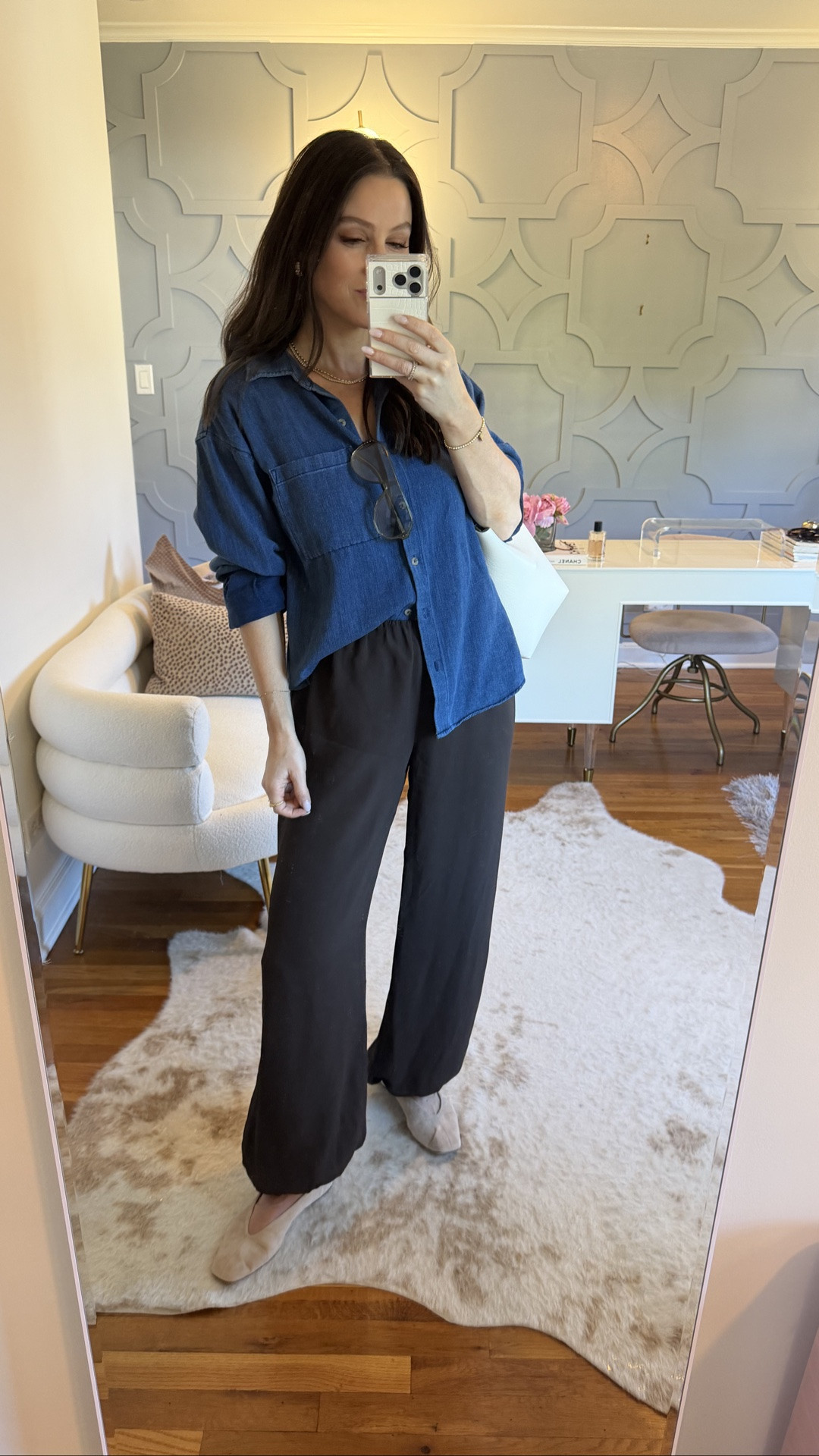 Easy elevated casual look. True to size in top and bottom and sized down a size in the shoes!

#LTKootd #LTKOver40 #LTKSeasonal