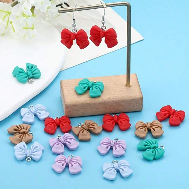 10/20pcs Cute 3D Bow Resin Accessories - Suitable For DIY Jewelry And Crafts, Earring Making Supp... | SHEIN