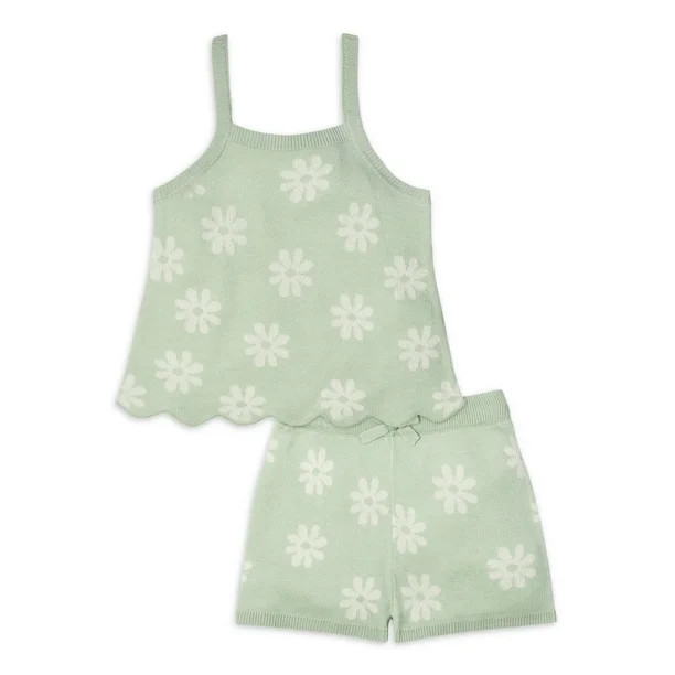 Modern Moments by Gerber Baby and Toddler Girls Tank Top and Shorts Set, 2-Piece, Sizes 12M-5T | Walmart (US)