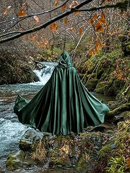 HOMELEX Unisex Black Velvet Adult Cape Full Length Hooded Robe Halloween Cloak | Amazon (US)