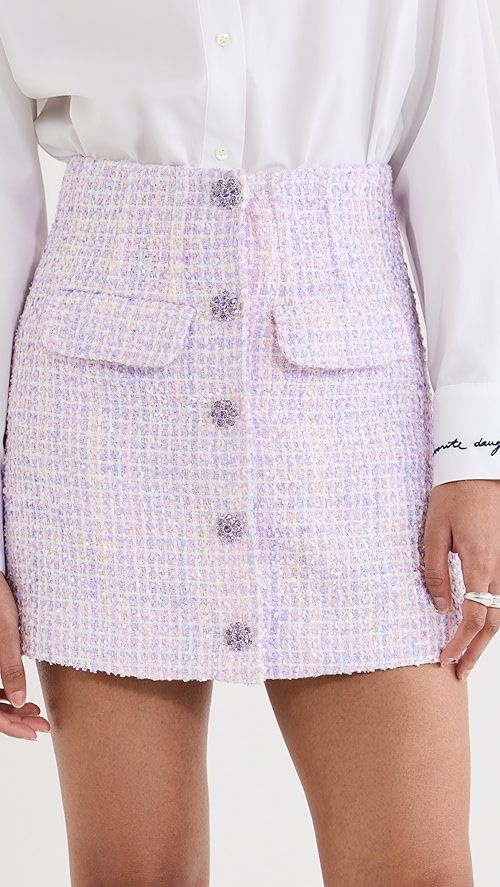 Lilac Boucle Mini Skirt | Shopbop