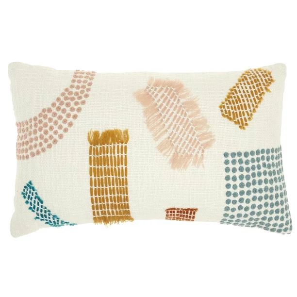 Nourison Life Styles Woven Patches Multicolor Decorative Throw Pillow , 12"X20" | Walmart (US)