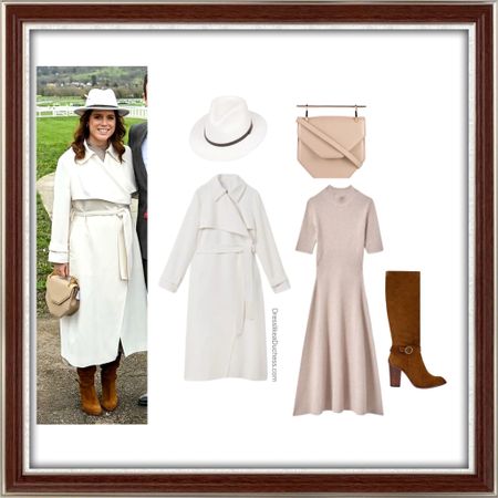 Princess Eugenie in Reiss trench at the Cheltenham Festival 