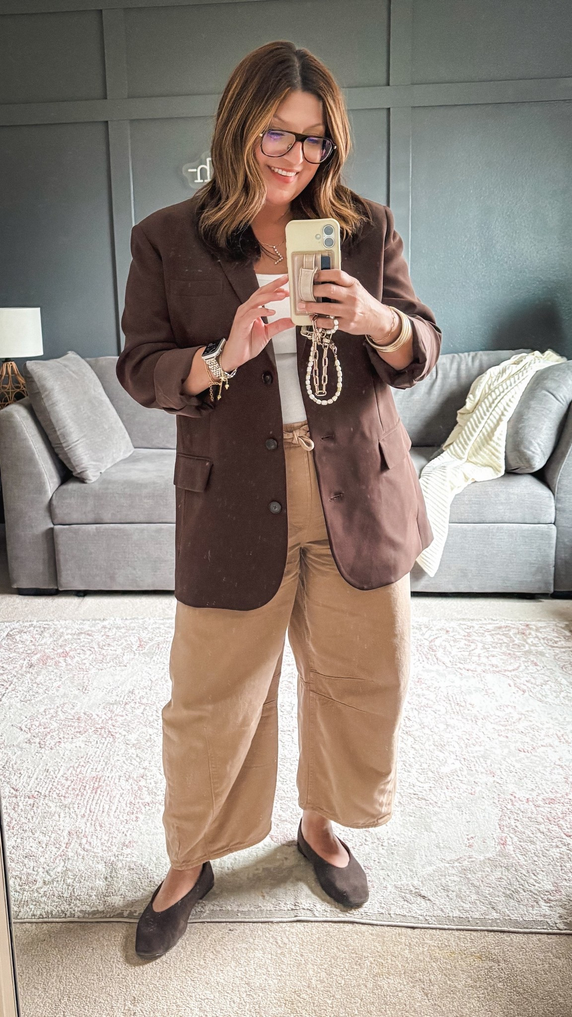 Oversized blazer (L)
Tank (XL)
Gap pants (L)
Madewell flats 

#LTKTall #LTKMidsize #LTKOver40