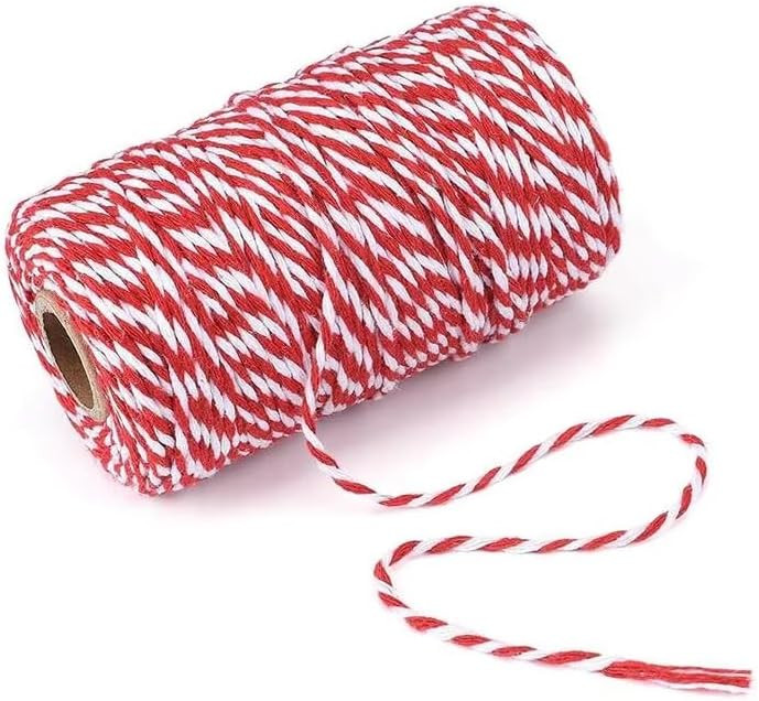 Cotton Twine 328 Feet Red & White – Baker’s Twine String for Crafts, Gift Wrapping, Wedding &... | Amazon (US)
