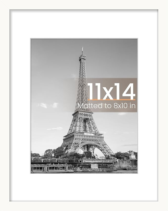 upsimples 11x14 Picture Frame, Display Pictures 8x10 with Mat or 11x14 Without Mat, Wall Hanging ... | Amazon (US)