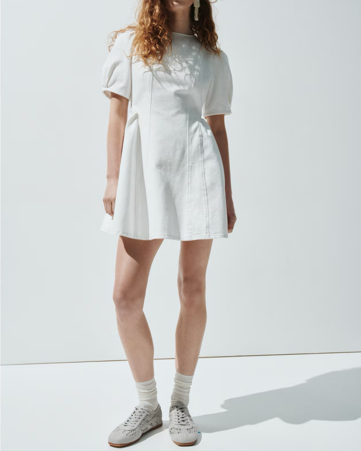 White bow tie back puff sleeve mini dress 

#LTKSeasonal