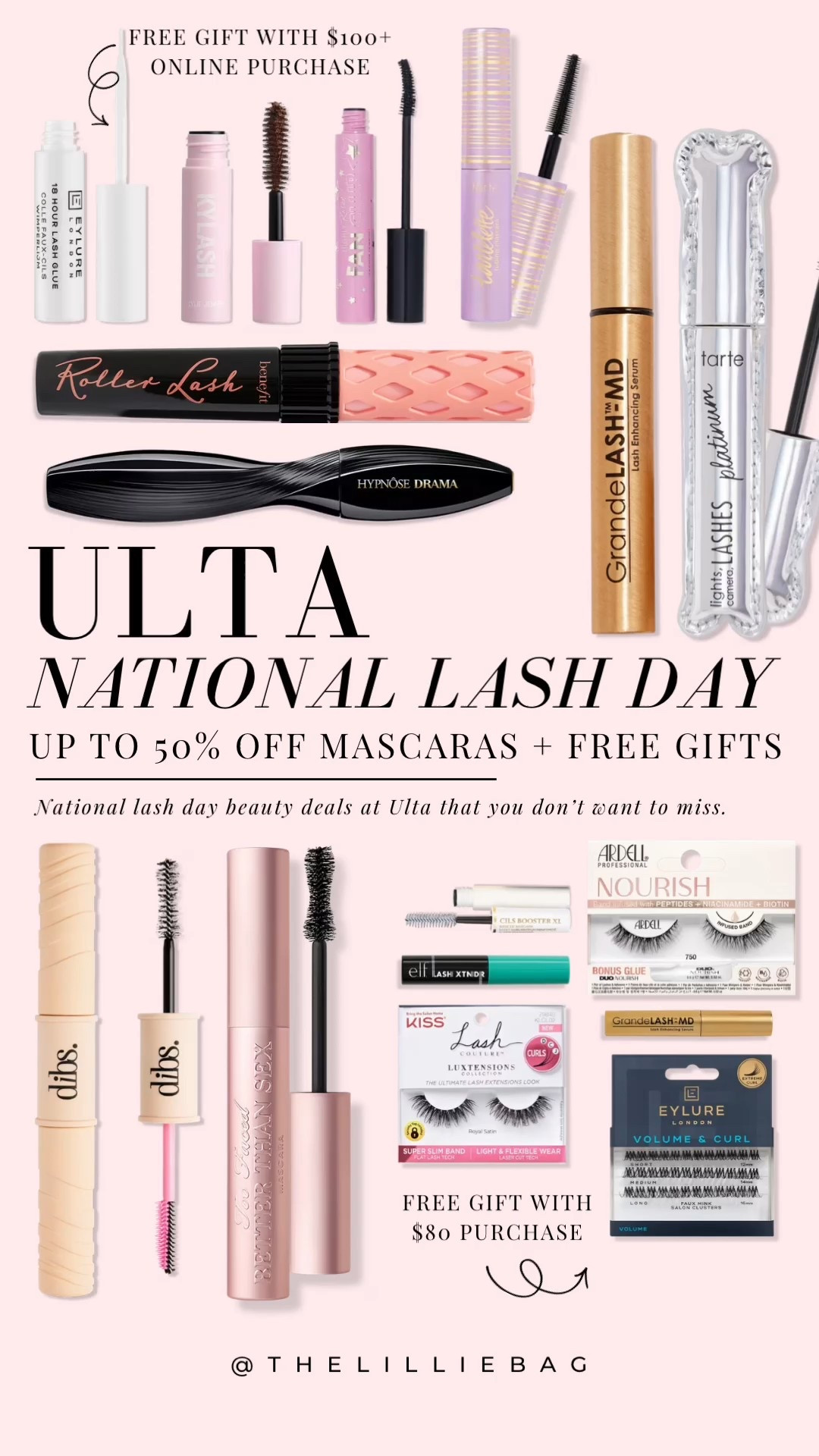 Ulta national lash day sale! Up to 50% off mascaras and free gifts with your online purchase. 

Lashes. Mascara. Beauty  

#LTKBeauty #LTKSaleAlert