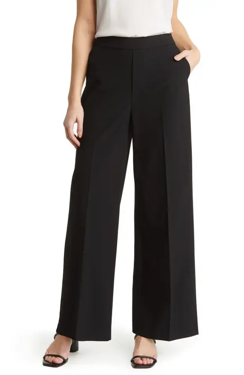 Nordstrom High Waist Wide Leg Pants in Black at Nordstrom, Size 18 | Nordstrom