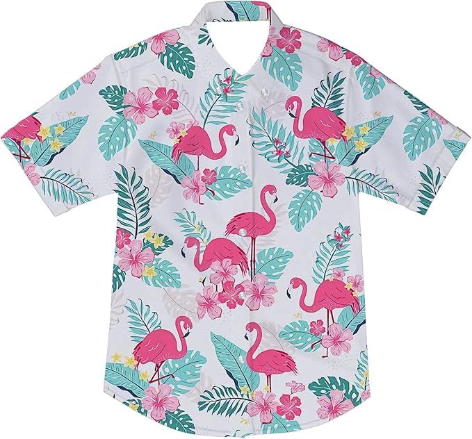 2-8T Boys Button Down Hawaiian Shirts Aloha Short Sleeve Party Holiday Novelty Dress Shirt | Amazon (US)