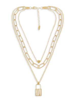 Goldtone Layered Paperclip Chain Necklace | Saks Fifth Avenue OFF 5TH