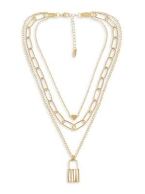 Goldtone Layered Paperclip Chain Necklace | Saks Fifth Avenue OFF 5TH (Pmt risk)