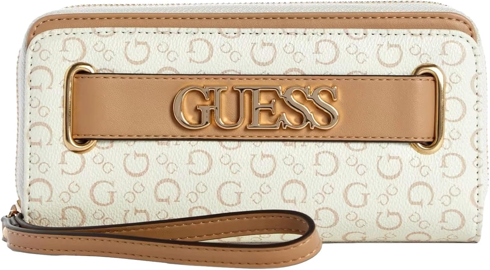 GUESS Women's Logo Belt Zip Around Wallet Wristlet Clutch Bag | Amazon (US)