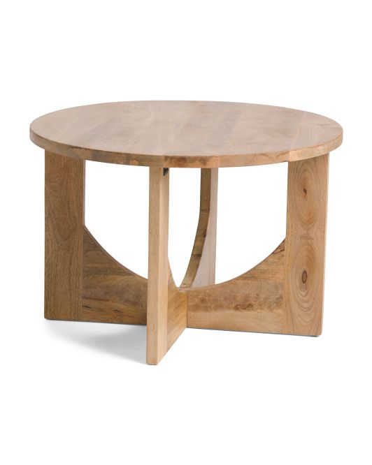 27in Round Wooden Coffee Table | TJ Maxx