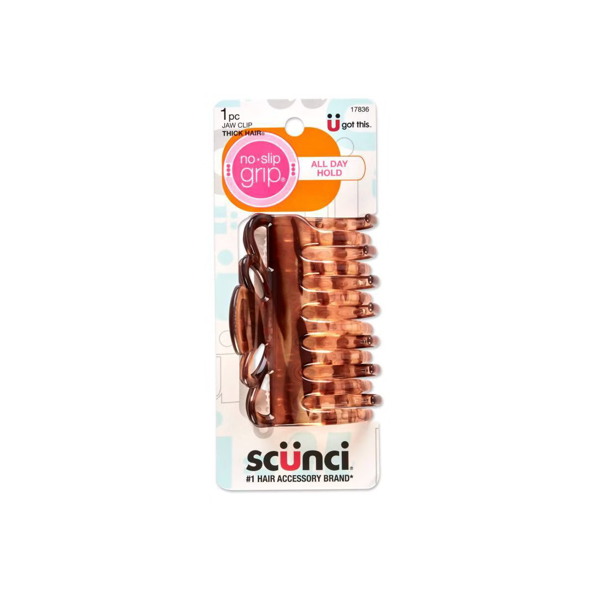 scünci No-Slip Grip Crown Claw Hair Clip - Brown - All Hair | Target