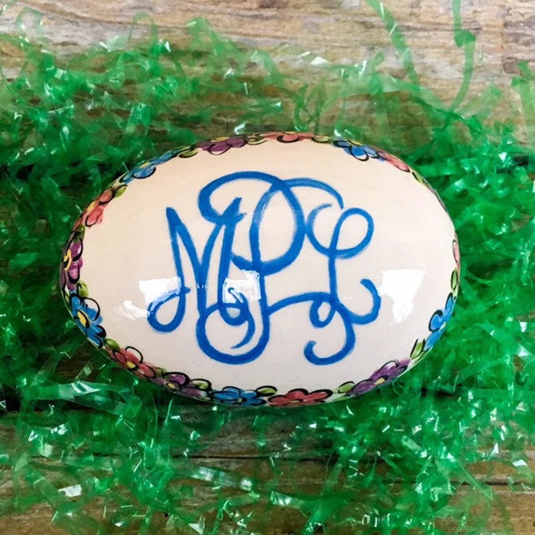 Monogram Egg - Personalized Ceramic Easter Eggs - Etsy | Etsy (US)