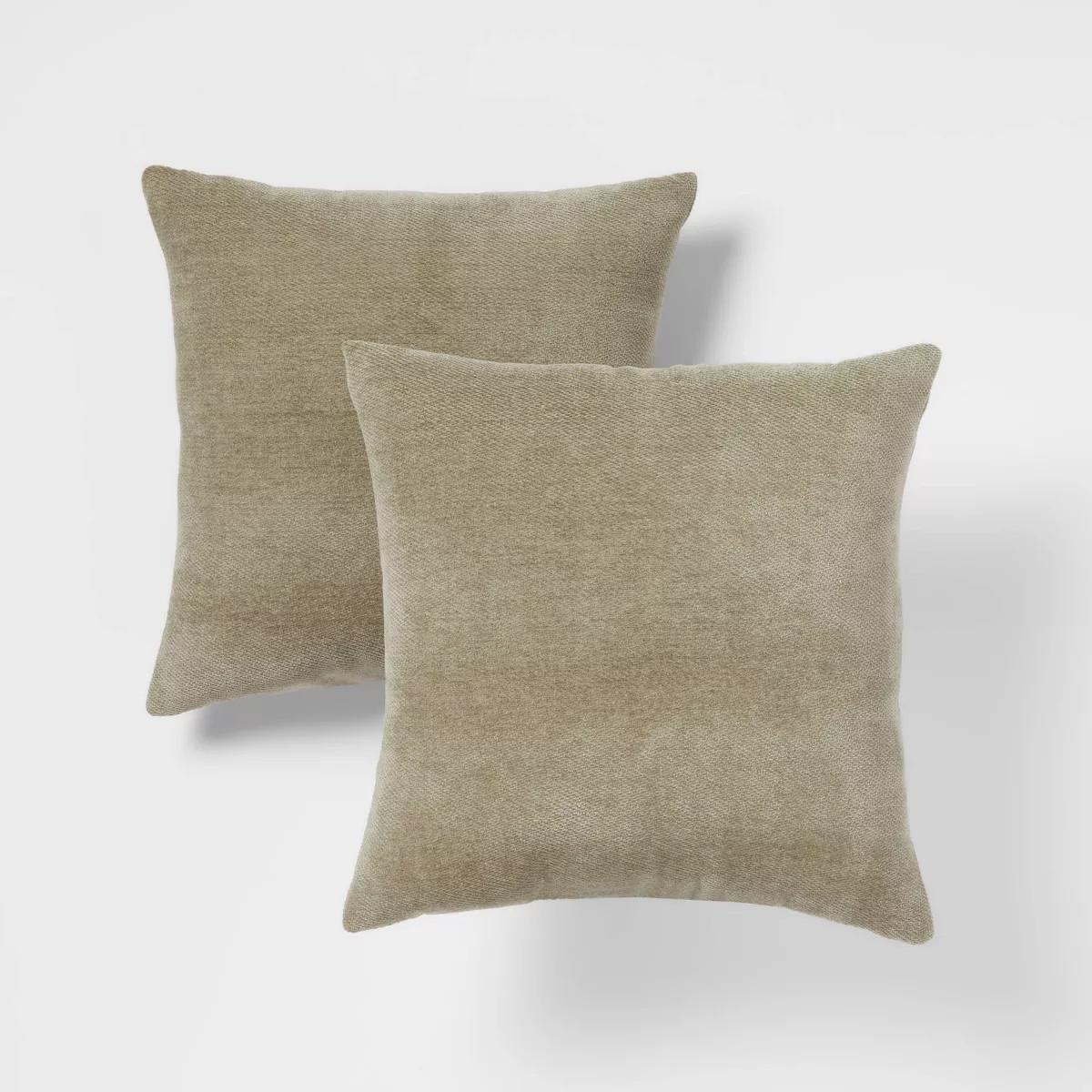2pk Chenille Square Throw Pillows Sage - Threshold™: Soft, Reversible, Indoor Decorative Cushio... | Target