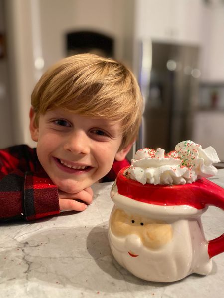 When the Elf brings Santa mugs for hot cocoa 🙌🏼. We even made our own chocolate bombs & added whip cream + sprinkles. Linked the mold we used to make. 

#ltkfamily #ltkkids 

#LTKHoliday #LTKSeasonal #LTKGiftGuide