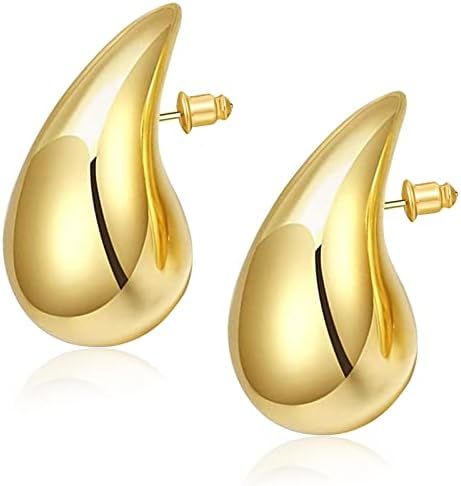 YUJIE Gold Waterdrop Earrings for Women Lightweight Teardrop Hoops Earrings Fashion Jewelry for W... | Amazon (US)