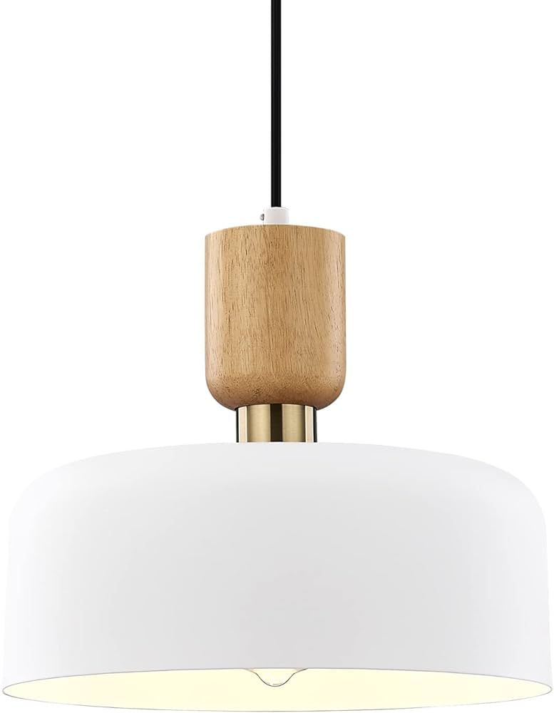 TeHenoo Modern Pendant Lighting,Large Pendant Lamp,Wood and Brass Accent,Adjustable Metal Hanging... | Amazon (US)