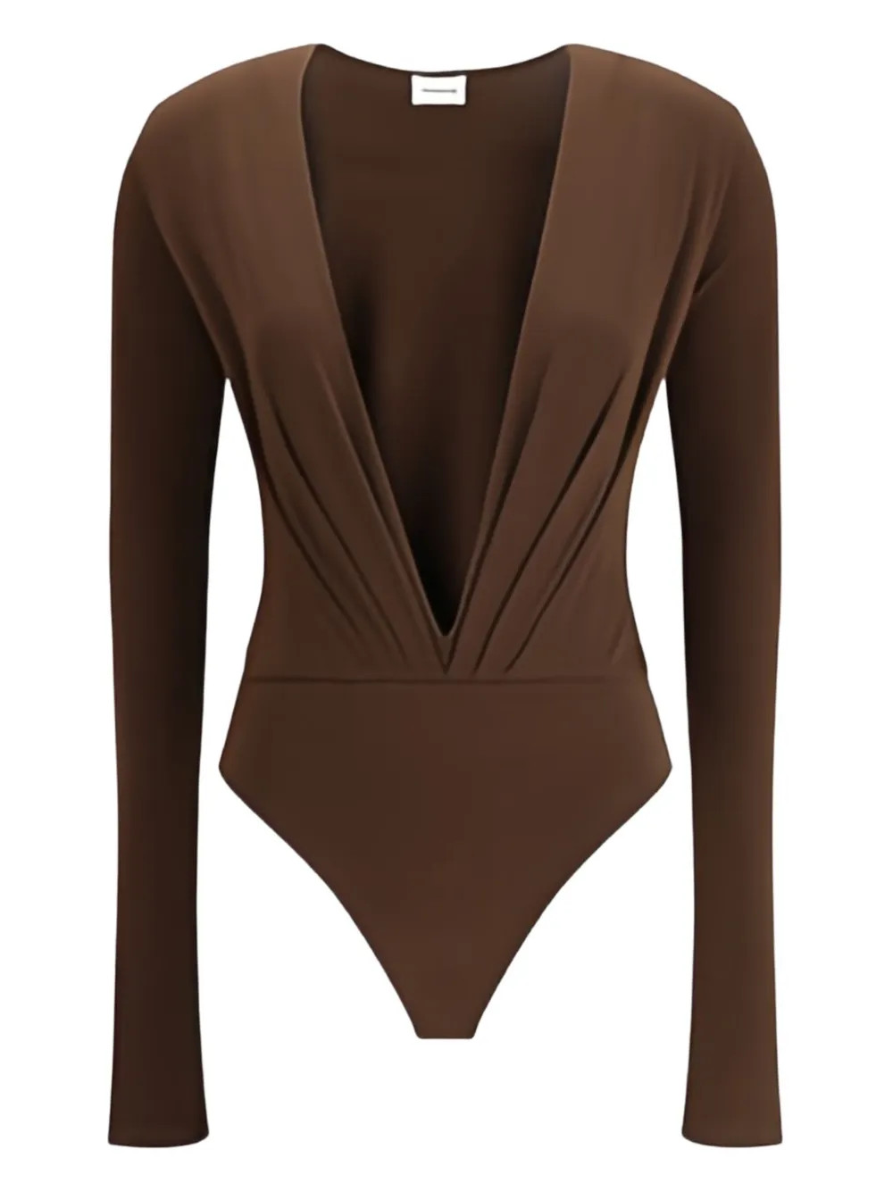 THE ANDAMANE deep-V-neck Bodysuit | Brown | FARFETCH | Farfetch Global