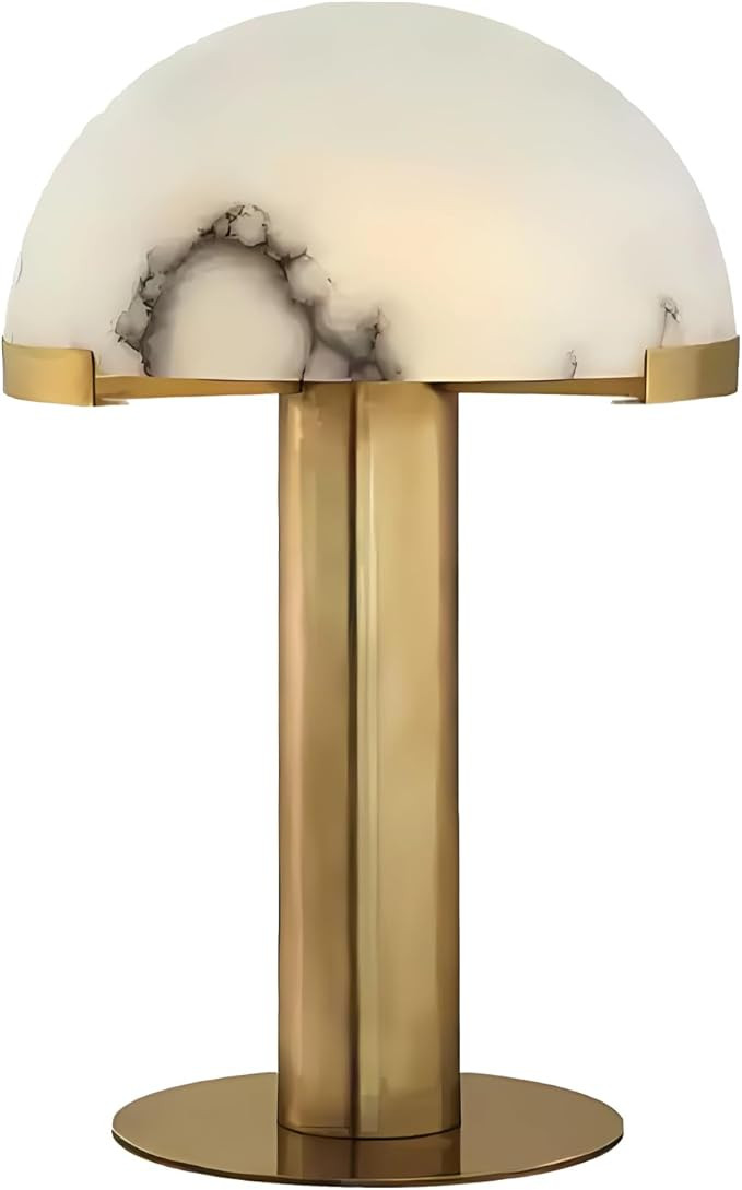 Postmodern Marble Table Lamp, Golden Copper Metal Decorative Lamp Body and a Mushroom Dome Shaped... | Amazon (US)