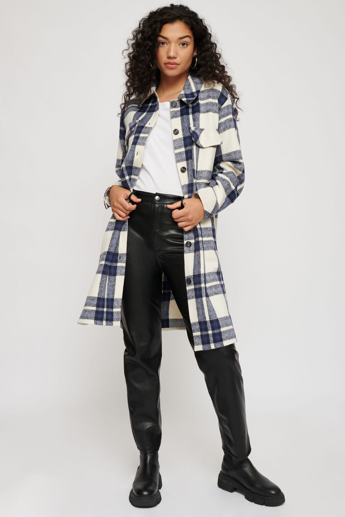 Dallas Long Plaid Shacket | Dynamite Clothing