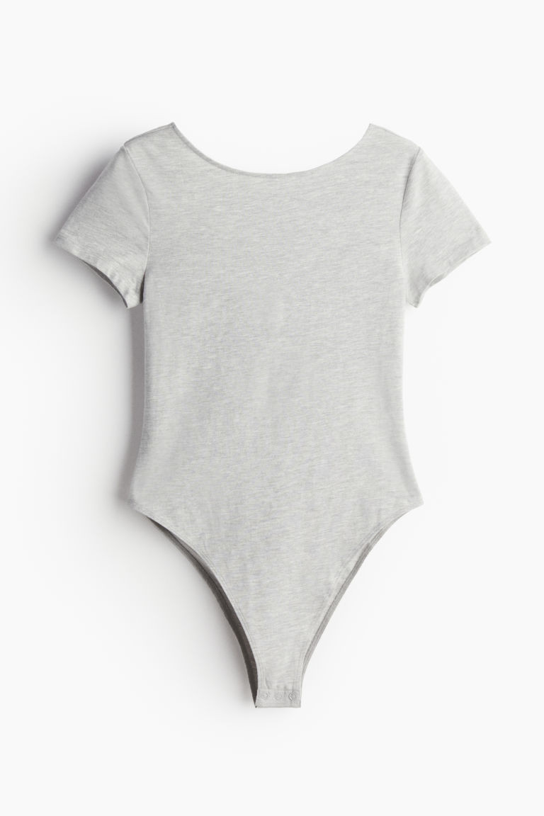 H & M - Scoop-Back Bodysuit - Gray | H&M (US + CA)