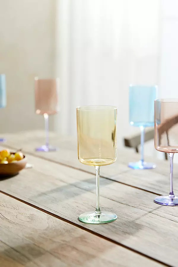 Colorful Two Tone Wine Glasses, Set of 2 | Anthropologie (US)