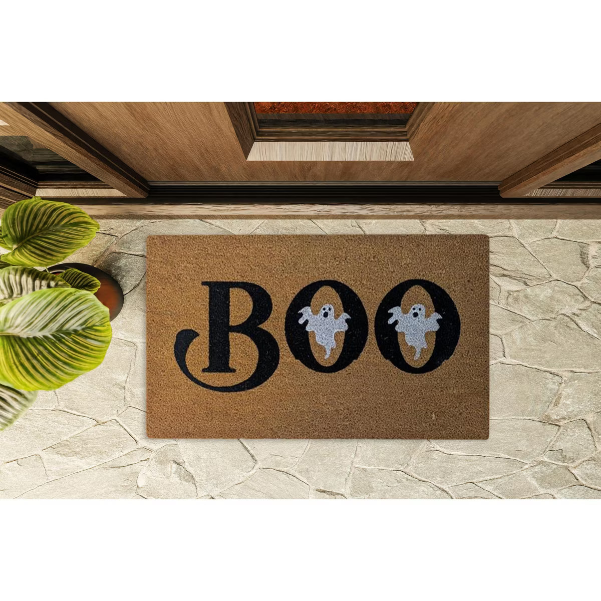 Kate Aurora Halloween Boo Bristled Coir Outdoor Welcome Mat - 18"x30" | Target