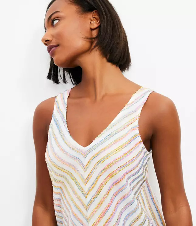 Lou & Grey Rainbow Stripe Double V Tank Top | LOFT | LOFT