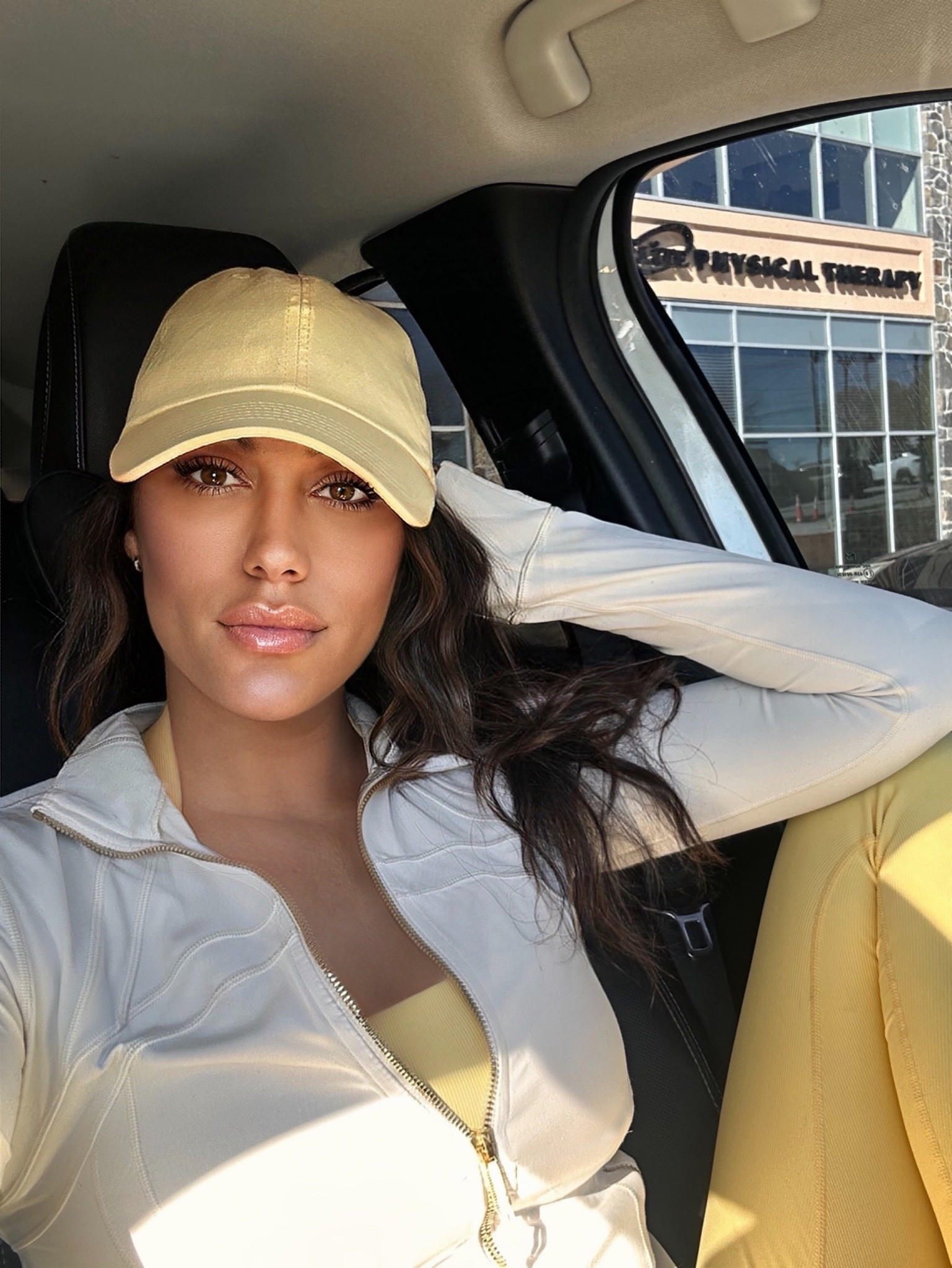 Sundays are for neutral layers and soft yellow tones 🍋✨ 

Loving this lightweight zip-up and matching set combo for running errands or heading to a workout. Perfect mix of cozy and put-together.

#LTKgrwm #LTKdayinmylife #LTKfitnessgoals