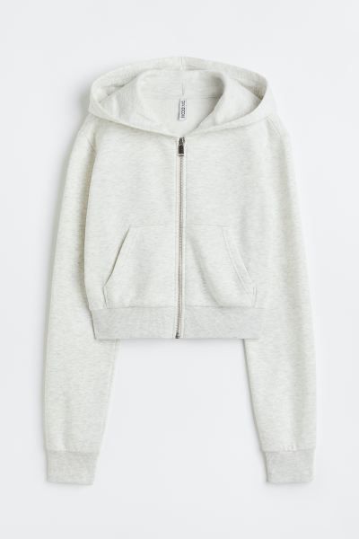 Cropped zip-through hoodie | H&M (UK, MY, IN, SG, PH, TW, HK)