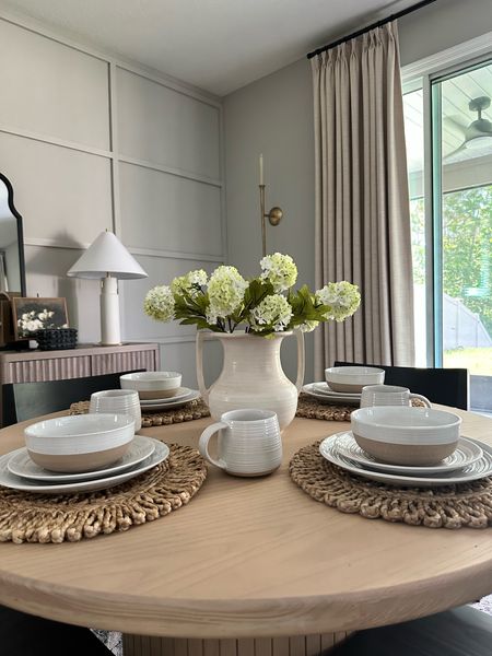 In love with this beautiful dinnerware set from Walmart! It pairs so well with this woven placements! Dining room, dinnerware, Walmart home finds 

#LTKHome #LTKSaleAlert #LTKFindsUnder50