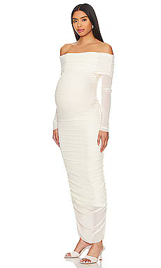 BUMPSUIT Off The Shoulder Mesh Dress in White from Revolve.com | Revolve Clothing (Global)