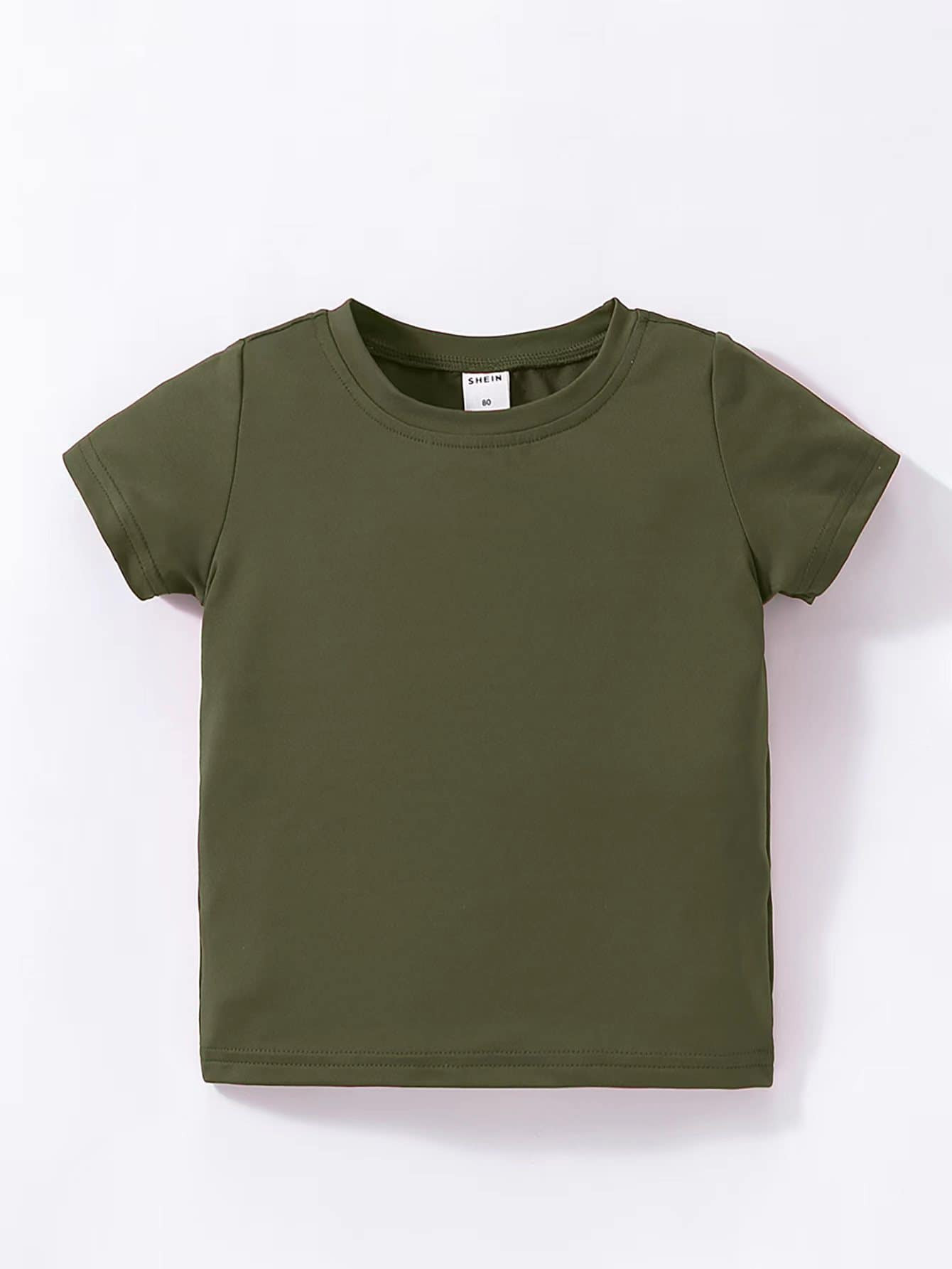 Baby Round Neck Solid Tee | SHEIN