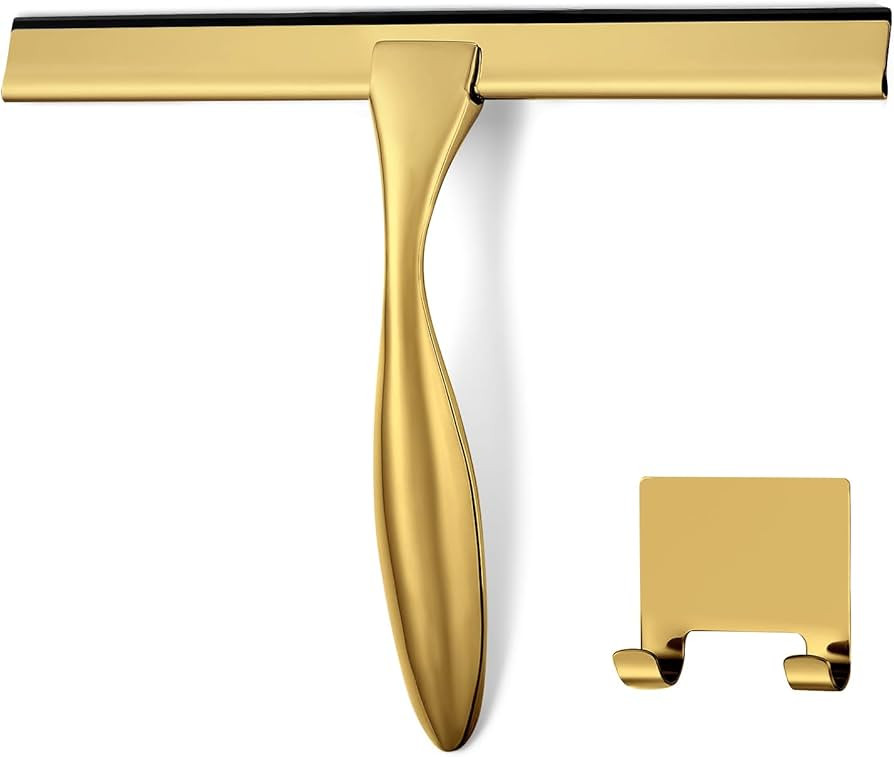 HIWARE All-Purpose Shower Squeegee for Shower Doors, Bathroom, Window and Car Glass - Brass, Stai... | Amazon (US)
