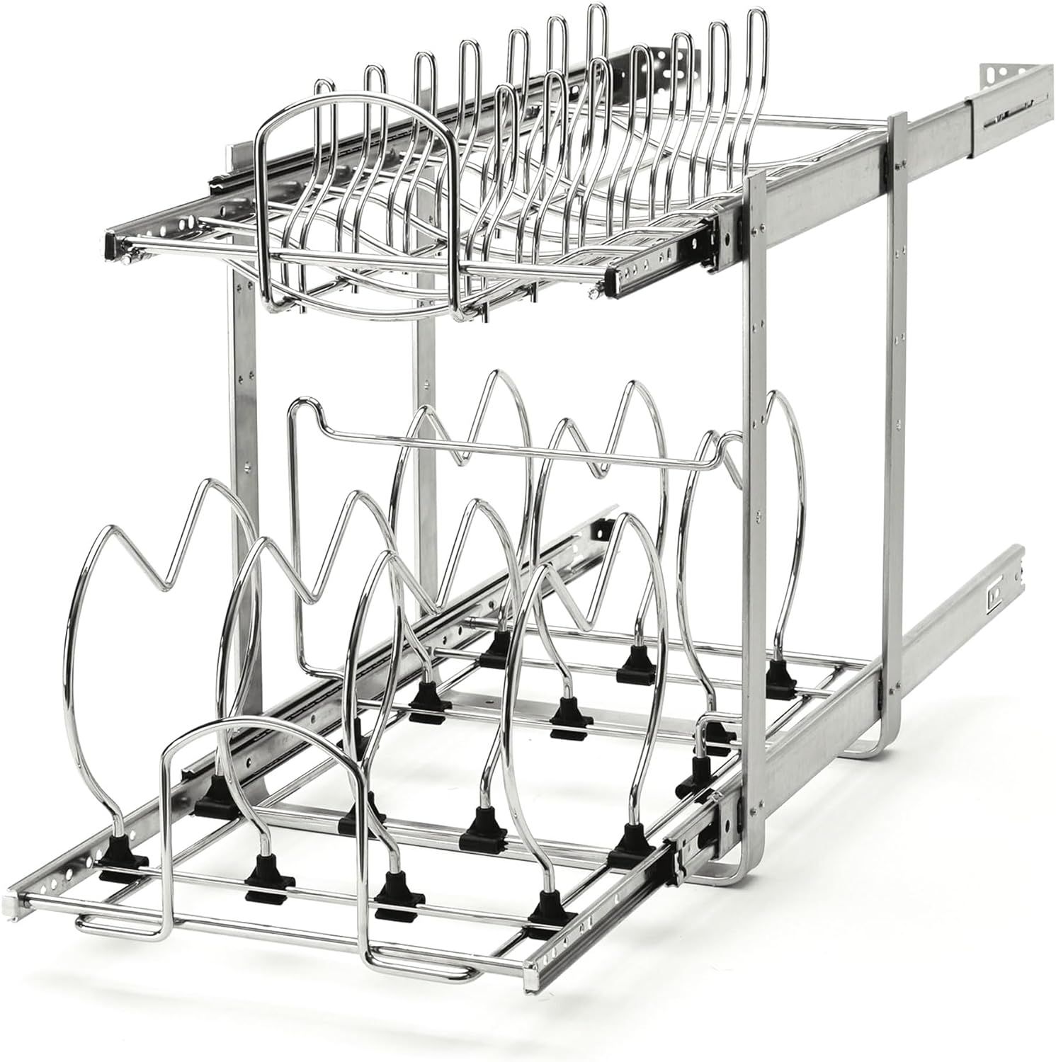 Rev-A-Shelf 2-Tier Kitchen Cabinet Pull Out 12" Cabinet Organizer for Pots, Pans, and Lid Cookwar... | Amazon (US)