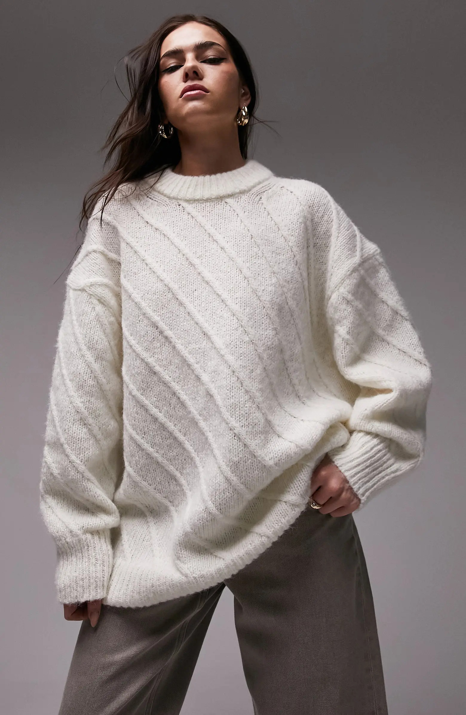 Topshop Diagonal Seam Oversize Sweater | Nordstrom | Nordstrom