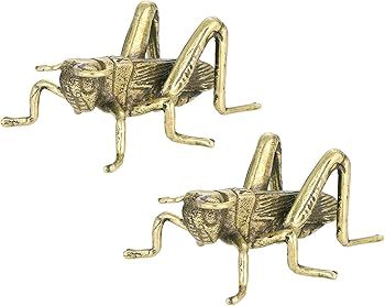 2pcs Brass Cricket Statue, Cricket on The Hearth is luckyWealth Figurine Home Decor Solid Brass L... | Amazon (US)